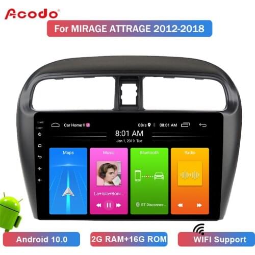 ACODO 2GRAM 16G ROM Android 10.0 Car Radio Multimedia Player For Mitsubishi Mirage Attrage Pajero 2012-2018 Navigation GPS 2 din