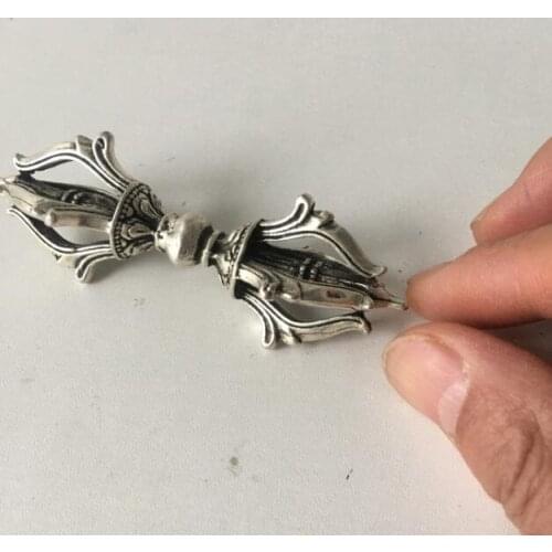 Free Shipping Tibetan Silver Buddhist Dorje Ax Phurpa Pestle Vajra Dagger Pendant / Amulet
