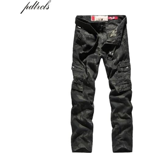 PDTXCLS Spring New Cargo Pants Men Cotton Tactical Trousers Men Work Mens Trousers Overalls Pantalon Homme Verion camouflage