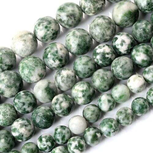 Natural Stone Bead Round Blue Dot Loose Beads for Jewelry Making Diy Bracelet Necklace Charm Accessories 4/6/8/10/12mm 15