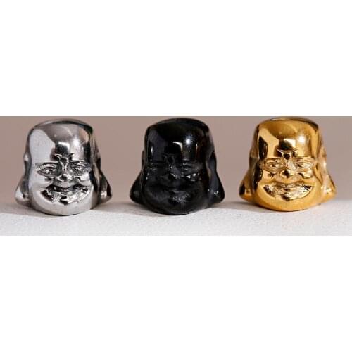 Hand Made Buddha Head Beads For Bracelets Necklace Spacer Gold Silver Color Black Beads For Jewelry Making Craft DIY Accessories