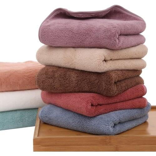 Household Towel High-density Coral Velvet Towel Solid Color Soft Face Towel Thick Highly Absorbent Soft