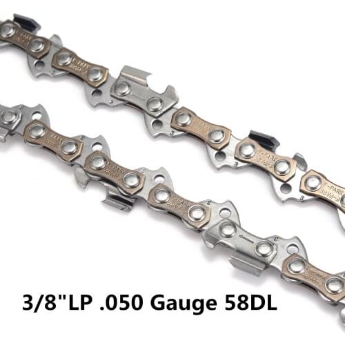 16inch Power Chainsaw Chain 3/8"LP .050 Gauge 58 Drive Links Metal Chain Saw Replacement Tool Part for Generic Wood Cutting