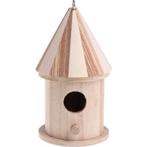 Wooden Nesting Nest Box Bird Cage House Small Birds Blue Tit Wren