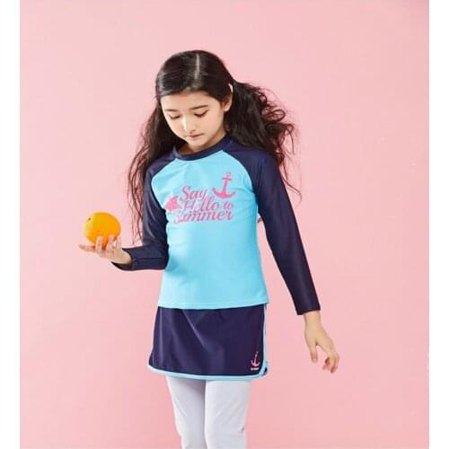 Children Two Pieces Swimsuit Kids Baby Girls Swimwear Boys Long Sleeve Surfing Wear Bathing Suit Baby Sandy Rash Guard 6-16Y