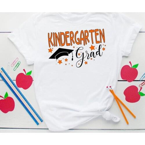 Kids Kindergarten Graduation T Shirts Son daughter Graduated celebrate decoration supplies favor gift present Photo props