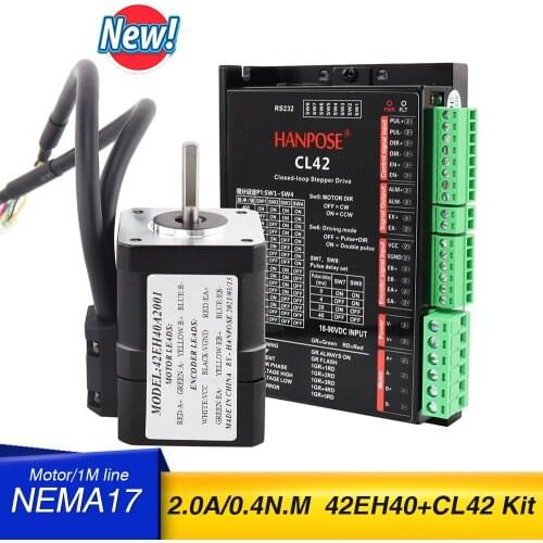1 set 42EH40A2001+ CL42 drive servo motor NEMA 17 Stepper Motor 2.0A 0.4N.M and Closed Loop Servo Driver CNC Controller
