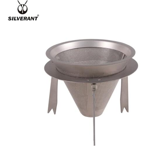 EDC Titanium Double Deck Coffee Tea Strainer with Stand Shelf Portable Outdoor Camping Travel Gear EDC Tools