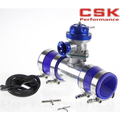 30PSI TS BOV turbo +2.5" 63.5*150mm Flange Pipe + 2 * BLUE silicone hoses+ 4*clamps