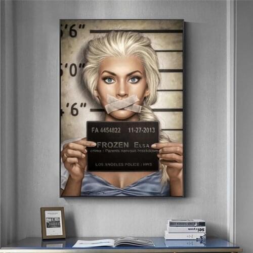 Guilty Elsa Princess Cosplay Classic Movie Posters And Prints Cartoon Wall Art Beauty Girl Canvas Painting For Modern Decoration