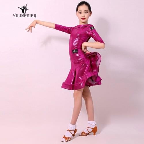Latin dance costumes for children Performing clothes exercise suit