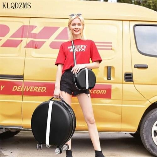 KLQDZMS 18 Inch Creative suitcase On Wheels Trolley Luggage Bag Set ABS Cabin Rolling Luggage Special Bag