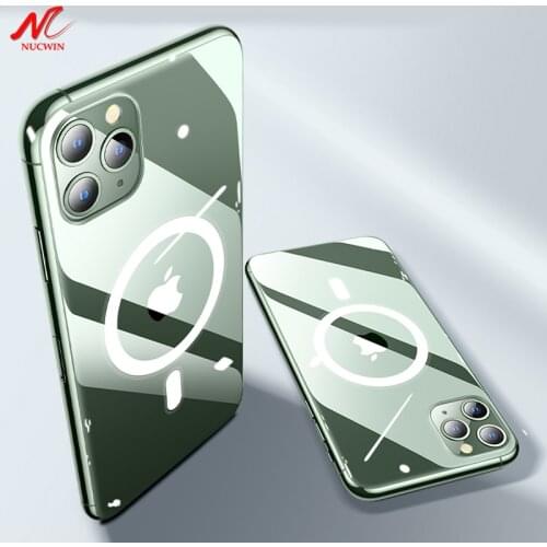 Magnetic Magsafing Wireless Charging Phone Case for iPhone 12 Pro Max 12 Mini 11 10 X Xs Xr 7 8 Plus Transparent Original Cover