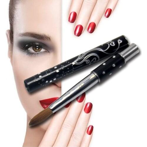 1PC Eval PRO UV Gel Nail Pure Kolinsky Sable Acrylic Nail Painting Brush Nail Tools Metal Handle 8# 10# 14# 16# 18# 20