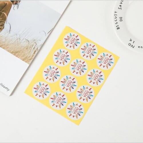 1200pcs/pack flower color thank you stickers scrapbooking gift decoration stationery sticker seal label handmade custom sticker
