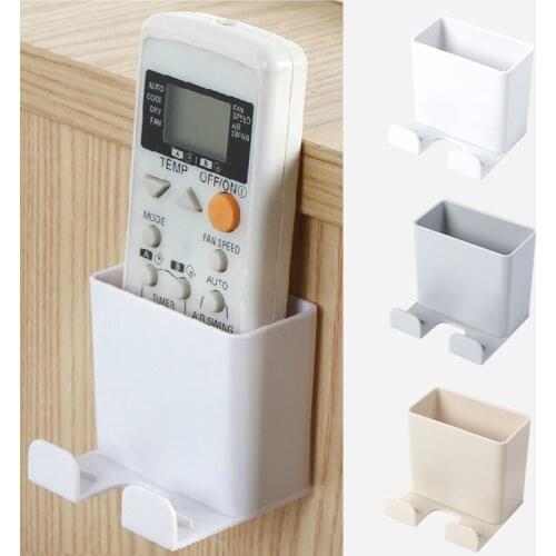 1PC Phone Wall Holder Wall Mounted Storage Rack Smartphone Hanging Cellphone Tablet Charging Multifunction Remote Control Holder