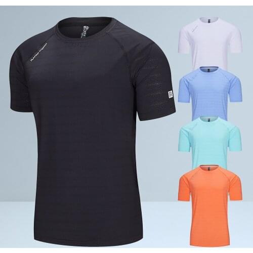 New Summer Mens T Shirt 2021 Sports Shirt Mens T Shirt Loose Breathable Casual Short Sleeve Mens Nylon Running T-Shirt Black