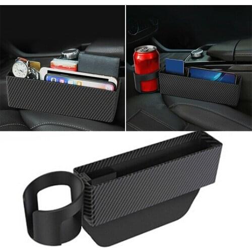 Car Seat Crevice Storage Box Slot Multi-function Organizer for Wallet Phone Coins Cigarette Keys Cards Car Foldable Cup Holder