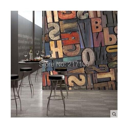 Custom 3D wallpaper retro letters for the living room TV kitchen bedroom children room bar background wallpaper vinyl wallpaper