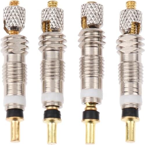 Practical 4pcs Silver Detachable Valve Core Replacement for Bicycle Road Bike Valve and Removal Tools New