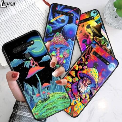 Psychedelic Mushroom for LG G8 G8S G8X V30 V35 V40 V50 V60 ThinQ Q60 K40 K50 K51 K61 K71 K92 K62 Soft Black Phone Case