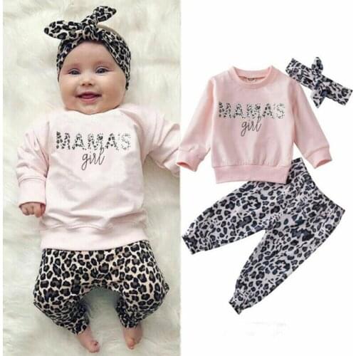 Pudcoco USPS Fast Shipping 0-24M Summer Newborn Baby Girl Clothes Set Winter Sweathirt Pants Trousers Headband Outfit