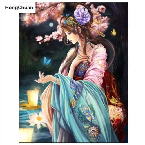 Retro Butterfly Girl DIY 5D Square/Round Diamond Embroidery Mural Diamond Painting Cross Stitch Mosaic HomeDecoration Mural Gift