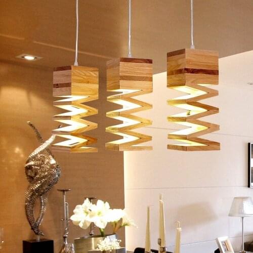 Nordic Lamps Retro Pendant Lights Wood Lamp Restaurant Bar Coffee Dining Room LED Hanging Lamp Home Fixture Wooden