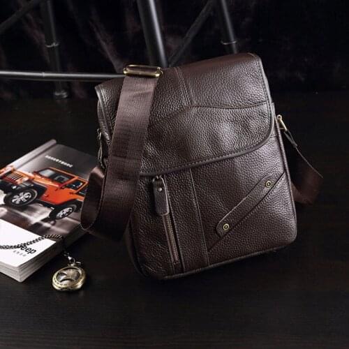 New Mens Shoulder Bag Zipper Mens Crossbody Bags Genuine Leather Bags for men Handbag Casual Messenger Bags tote bags