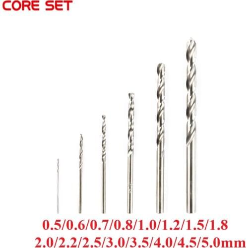 5Pcs Straight Shank Twist Drill Bits 0.5-5mm 16 Sizes Stainless Steel Twist Drill High Quality Straight Shank Twist Power Tools