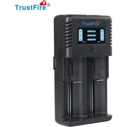 TrustFire Intelligent Fast TR-019 2 Slots Charger Lithium Battery Charging for 18650 26650 25500 21700 20700 14500 Batteries