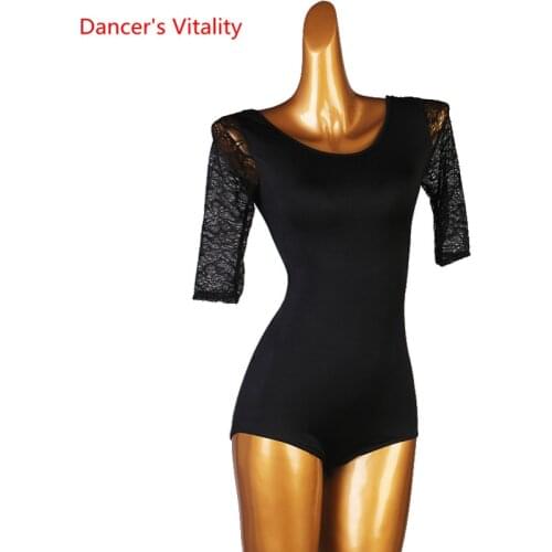 Latin Dance Top lace short sleeves Rumba Cha-cha Tango dancer top clothing for Female Adult and child dance costumes ballrom top