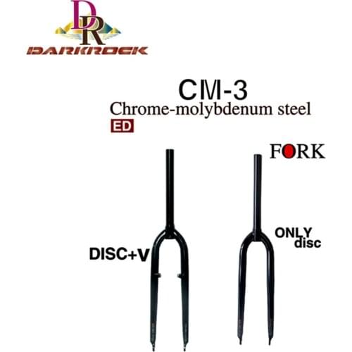 DARKROCK windspeed CM-3 Cr-Mo stees Front fork 28.6mm DISC and DISC+V 26inch MTB Rigid Fork Mountain bikes parts
