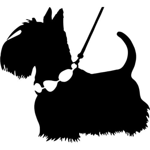 JuYouHui Exterior Accessories Decal Car Sticker Lovely Scottish Terrier Puppy Pet ANIMAL Decals Car Sticker Black/White KK
