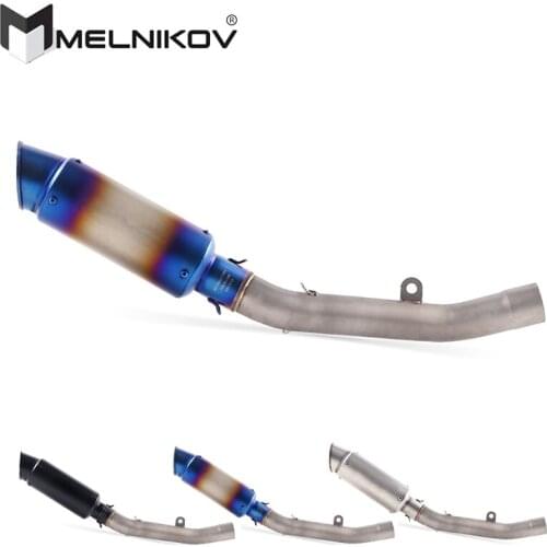 Motorcycle Full System Exhaust Muffler Modified Middle Link Pipe Slip On For Kawasaki Z800 Z800E ZR800A 2013 To 2018 Exhaust