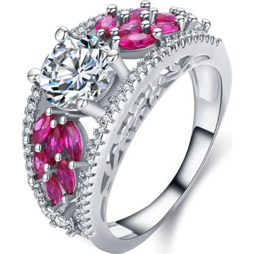 YaYI Jewelry Top Quality Princess Cut AAA+ White Cubic Zirconia Silver Color Engagement Wedding Heart Rings Party Rings Gifts