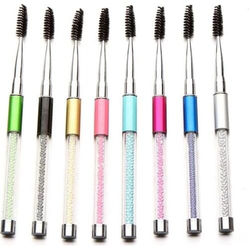 1 Pc Crystal Eyelash Brush Reusable Curler Brush Set Mascara Eyebrow Eyelash Comb Beauty Makeup Eyelash Brush Tool 8 Colors