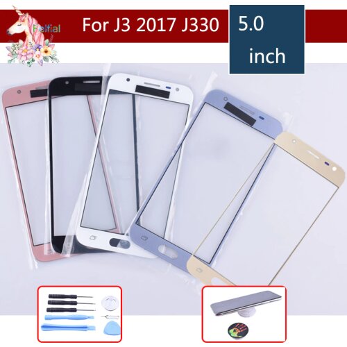 10pcs/lot For Samsung Galaxy J3 2017 J330 J330F SM-J330FN SM-J330N SM-J330F/DS Touch Screen Front Glass Panel LCD Outer Lens