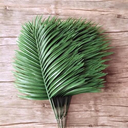 20pcs Artificial Single Leaf Simulation Plants Plastic Palm Tree Leaf Greenery for Floral Arrangement Accessory Part