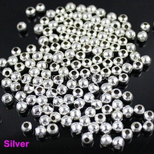 200pcs/lot Fashion Iron Smooth Ball Spacer Beads Making For Jewelry Findings DIY-Accessories 5mm (K00430)