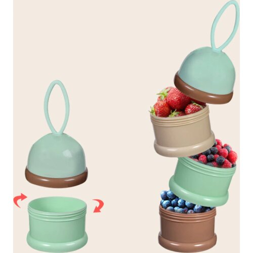 3 layers Bear Baby Portable Food Safety Storage Box Essential Cereal Cartoon Infant Milk Powder Box Toddle Snacks Container Kids