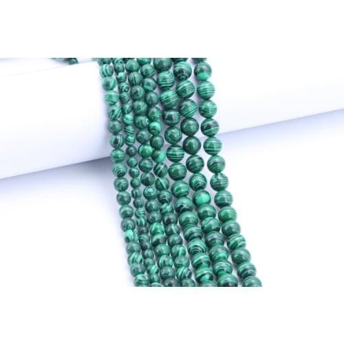 4MM 6MM 8MM 10MM Peacock Stones Round Spacer Loose Beads For Necklace Bracelet Charms Jewelry