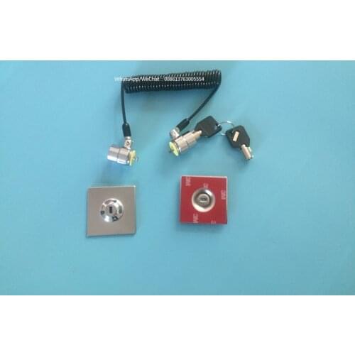 4 x zinc alloy Tablet Security cable anti theft steel wire lock with 2 square anchors 2 keys for ipad iphone smartphone computer