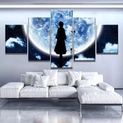 Canvas Wall Art 5 Piece Hd Print Comics Pictures Moon And Girl Anime Poster Modern Home Decor Bedroom Decoration Paintings