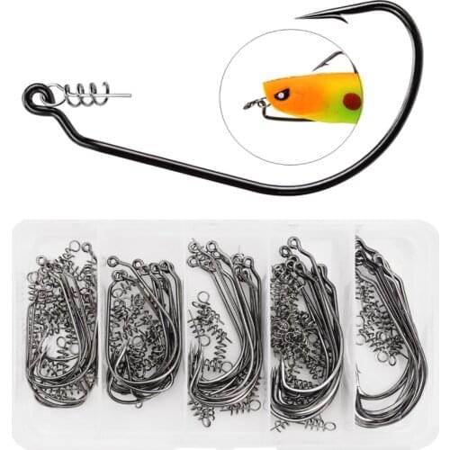 50pcs/lot Carbon Steel Fishing Hooks Crank Hook Soft Bait Jig Head Hook for Soft Bait Fishing Lures Fixed Latch Needle