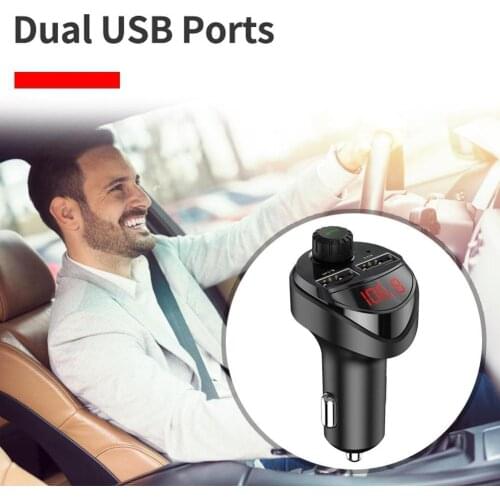 Car Charger FM Transmitter Bluetooth Car Audio MP3 Card Phone Dual For Xiaomi TF 3.4A Kit Car USB Player Mi Car Charger X0N4
