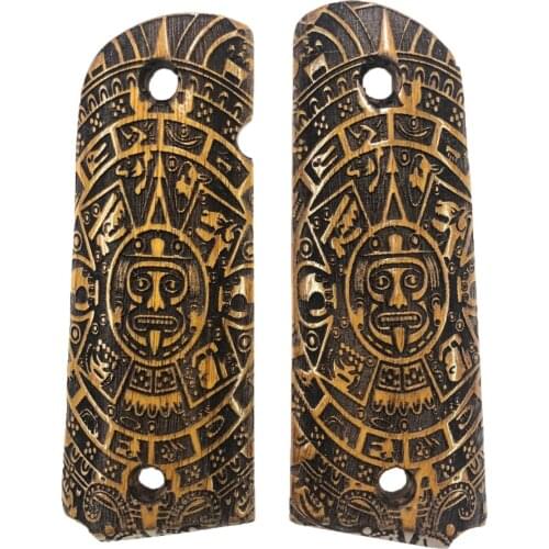 Colt 1911 Compatible Custom Pattern Laser Cut Wooden Grip Mod61