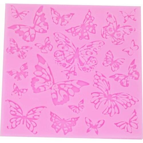 DIY Flower Butterfly Silicone Lace Mat Cupcake Fondant Molds Gumpaste Chocolate Moulds Sugarcraft Cake Decorating Tools 213