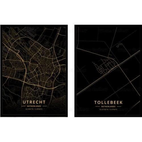 Utrecht City Map The Tollebeek City Map Poster HD Print Wall Art Canvas Nordic Landscape Painting for Home Decor