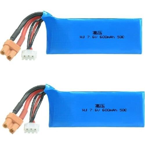 7.6V 600mAh 50C 2S Lipo Battery XT30 Plug for Happymodel FPV Racing Cine Whoop BetaFPV Drone